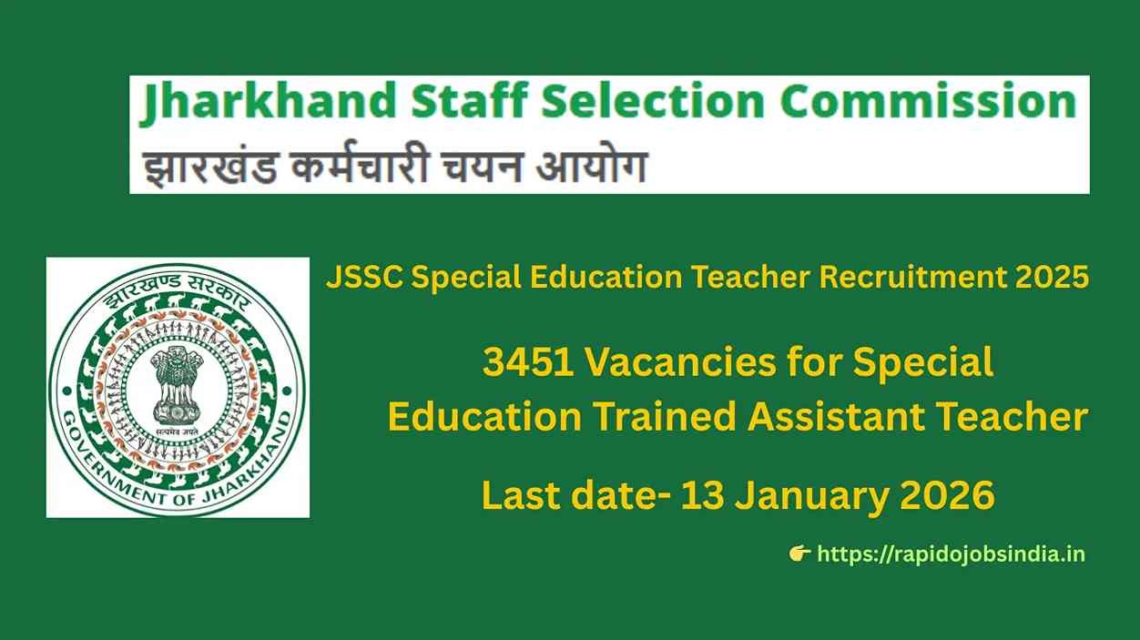 Special assistant teacher recruitment 2025 in jharkhand